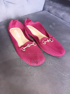 Women's Brown Cotton Flat Shoes - Size 40