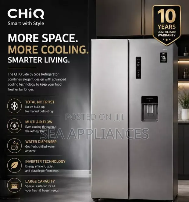 Chiq Side-by-Side Refrigerator with Water Dispenser - 1
