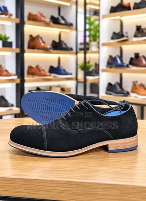 Premium Black Suede Lace-Up Formal Shoes - Men's Size 40-46