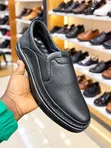 Men's Clarks Black Perforated Slip-On Shoes - 1