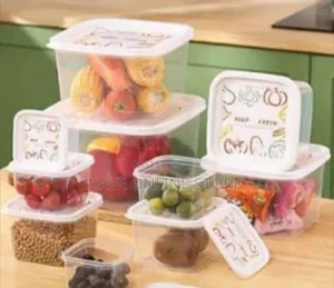 Set of Clear Square Food Storage Containers