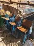 Blue Framed Plastic Chairs for Bars, Garden, Beach, Hotels - 2