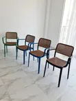 Green Frame Plastic Dining Chairs (Set of 1) - 1