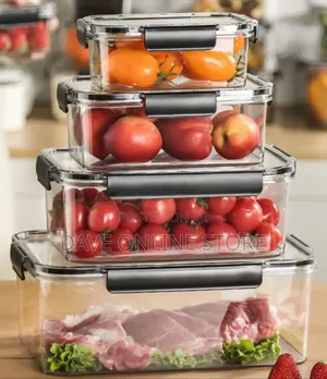 4pc Airtight Transparent Fridge Containers Set