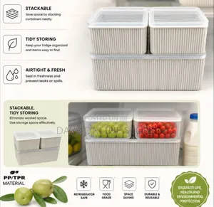 4pc Stackable Grid Fridge Containers