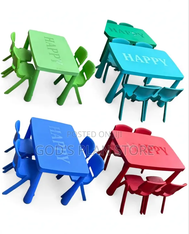 Kindergarten 4 Seater Kids Table and Chairs - 1
