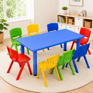 120cm x 60cm Kids Plastic Table and Chairs Set
