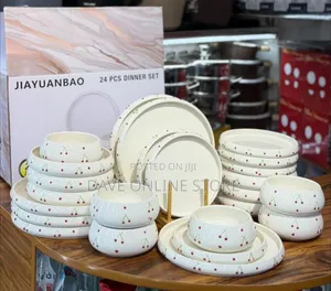 24Pc Cherry Finished Dinner Set