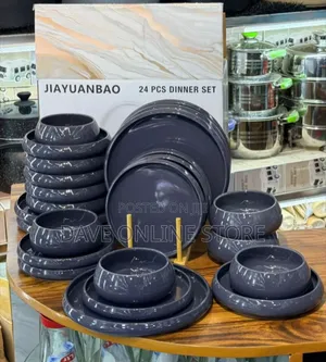 24-Piece Polished Grey Dinner Set