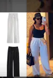 Women's White Cotton Trousers - 2