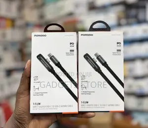 Porodo T-Flow 60W T-Shaped USB-C to USB-C Gaming Cable (1m)