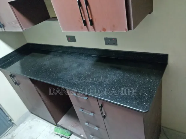 Black Galaxy Granite Kitchen Worktop - 1