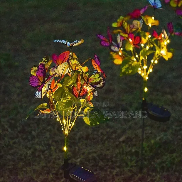 Solar LED Butterfly Flower Garden Lights - Multicolor - 1