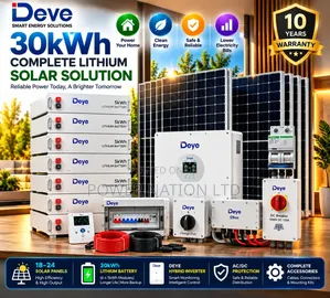 30kWh 48V Deye Hybrid Lithium Solar System Kit