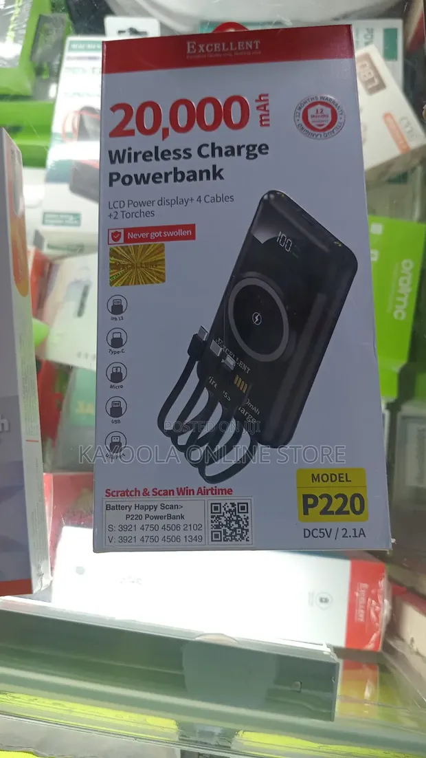 Excellent P220 20000mAh Wireless Charge Power Bank - 1
