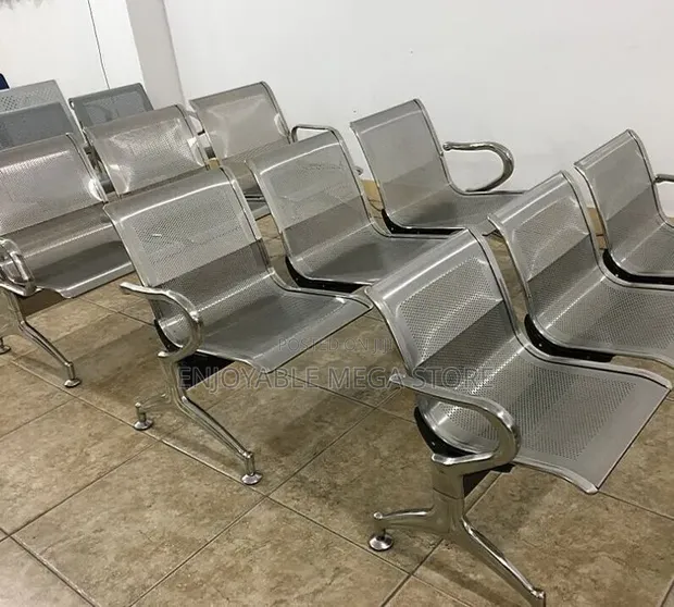 Metallic Office Waiting Chairs - 3 Seaters - 1