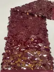 Luxurious Burgundy Sequin Fabric - 5