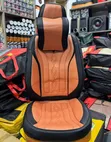 Premium Beige & Brown Leatherette Car Seat Covers - 2
