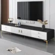 TV Stand with Drawers - 1.8m Black & White - 1
