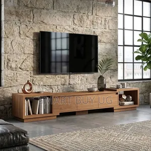 2m Wooden TV Stand with Drawers - Brown