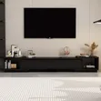 7ft Black TV Stand Unit with Drawers & LED Lights - 2