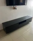 6ft Black Storage TV Stand with Drawers - 2