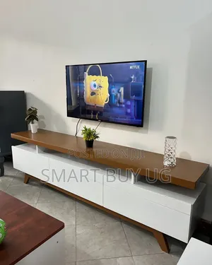 6ft Walnut TV Stand with Storage and Drawers