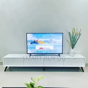 6ft White TV Stand Unit with Drawers and LED Lights