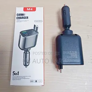 5-in-1 Car Fast Charger with Retractable Cables & Perfume Diffuser