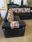4 Seater Fibre Pillow L Sofa Set - 1