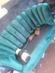 3-Seater Sofa - Green Flower Design - 1