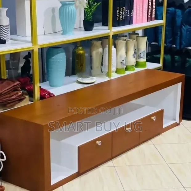 Brand New 6ft Wooden TV Stand with Drawers - Brown - 1