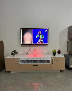 1.8m White TV Stand with Drawers and LED Lights