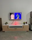 1.8m White TV Stand with Drawers and LED Lights - 2