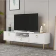 6ft White TV Stand with Drawers - 2