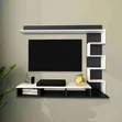 Brand New White TV Stand Unit with LED Lights - 1