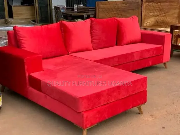 Maroon L Sofa Bed - 1