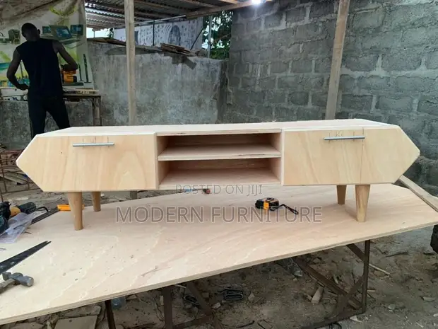 Modern TV Wall Unit with LED Lights - 1