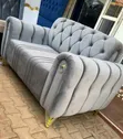 2 Seater Gray Chesterfield Sofa - 1