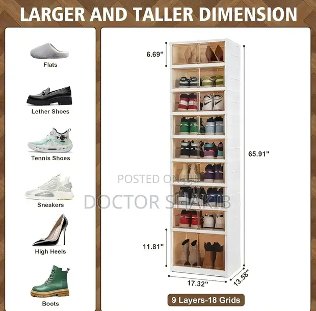 9-Layer Foldable Shoe Rack Organizer - 1