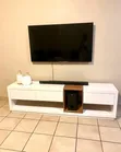 Brand New 6ft TV Stand with Drawers - White & Brown - 2