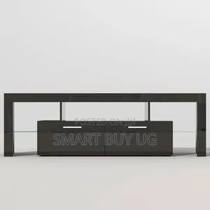 1.8m Wooden TV Stand with Storage - Black