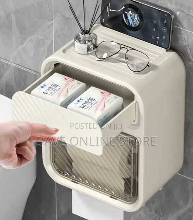 Wall Mounted Dual Storage Tissue Box - 1