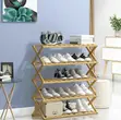 5-Tier Folding Wooden Shoe Rack Organizer - 1