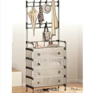 6-Tier Multipurpose Coat and Dustproof Shoe Rack with Storage Shelves