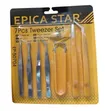 7pcs Anti Static Stainless Steel Tweezers Set - 1