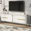 6ft White TV Stand Unit with Drawers & LED Lights - 2