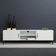 Modern 6ft White TV Stand with Drawers - 1