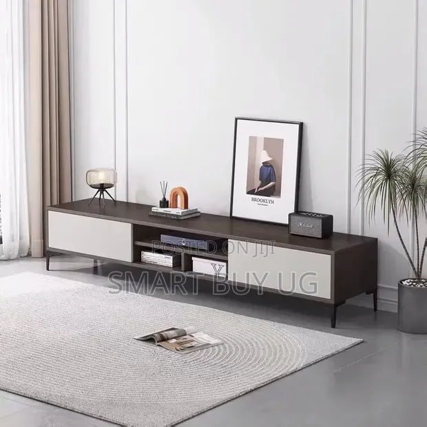 6ft TV Stand with Storage, Drawers & LED Lights - Black - 1