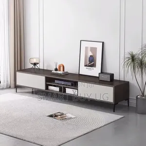 6ft TV Stand with Storage, Drawers & LED Lights - Black